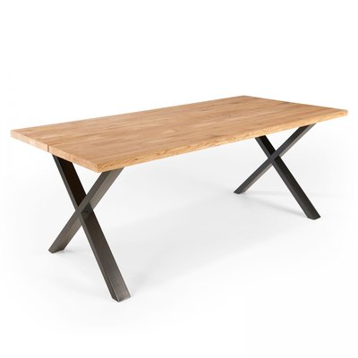 Table en chêne rectangulaire avec piètement croisé, INGA OVIALA