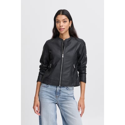 Blouson en imitation cuir, zippée, manches longues B.YOUNG