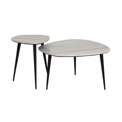 Table basse gigogne en marbre blanc  ARIANE MADE IN MEUBLES 