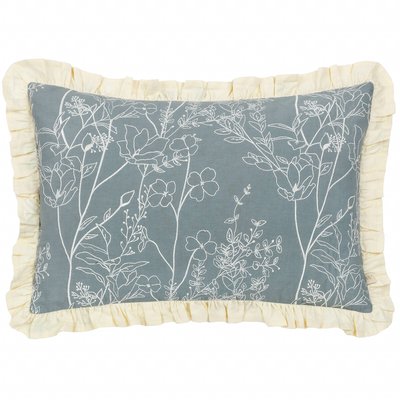 Mae Embroidered Cotton Filled Cushion WYLDER NATURE