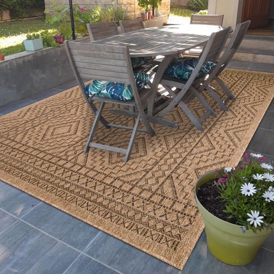 Tapis extérieur tissé kilim rectangle JUTE ART 2 UN AMOUR DE TAPIS
