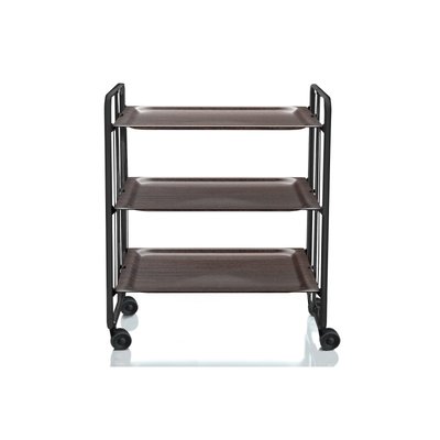 Chariot de service pliable BAUHAUS à roulettes – Métal noir, 3 niveaux DON HIERRO