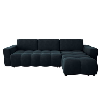 Canapé d'angle droit convertible 5 places en velours GABRIEL SIA HOME