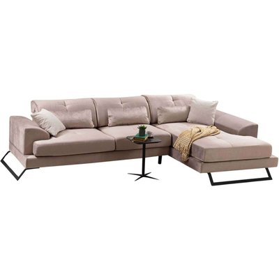 Canapé d'angle en tissu beige Frido angle droit HANAH HOME