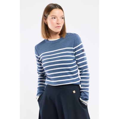 Pull marin rayé en laine mérinos BRIAC ARMOR-LUX