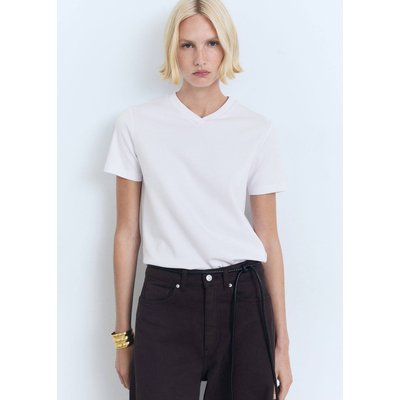 T-shirt coton col en V MANGO