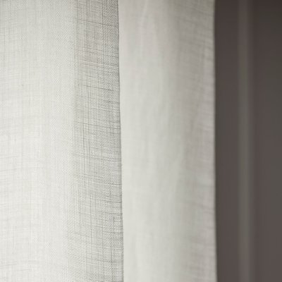Voilage Corinthe  en Voilage au tissage aéré en lin Blanc 145x295 cm MADURA