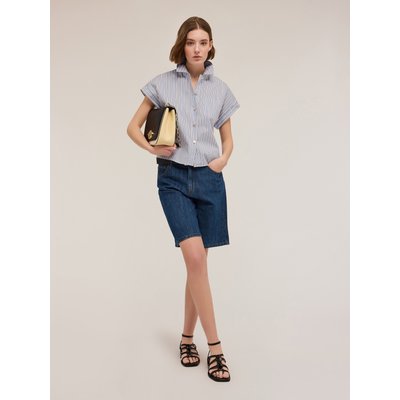 Camicia in popeline di misto cotone fantasia a righe MOTIVI