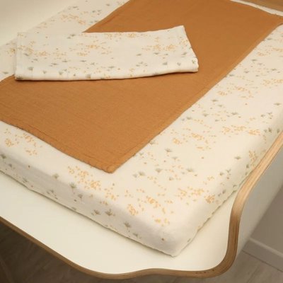 Kit Housse de matelas à langer Noga + lot de 2 langes CHARLIE CRANE