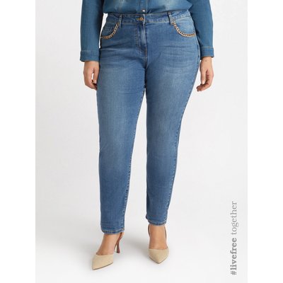Jean modèle girl fit avec détails de chaînes sur les poches FIORELLA RUBINO