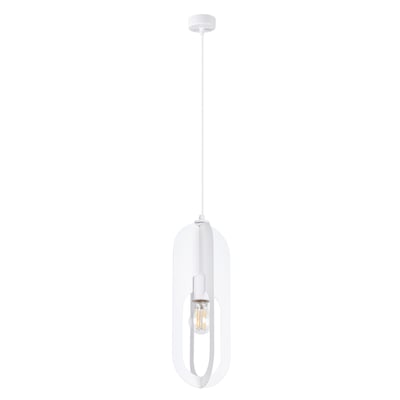 Lustre Acier Blanc E27 1 Nicus EDEN