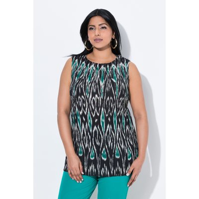 Blouse plissée sans manches, décolleté rond ULLA POPKEN
