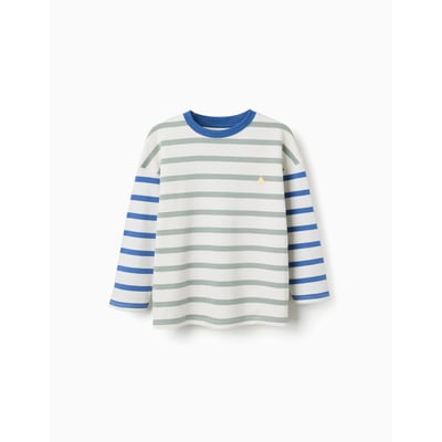 T-shirt en coton à manches longues à rayures ZIPPY