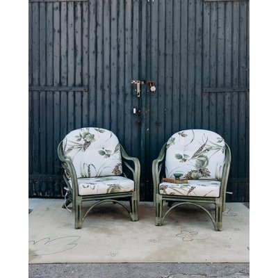 Paire de fauteuils en rotin Martin N°74 - Bon état DEBONGOUT