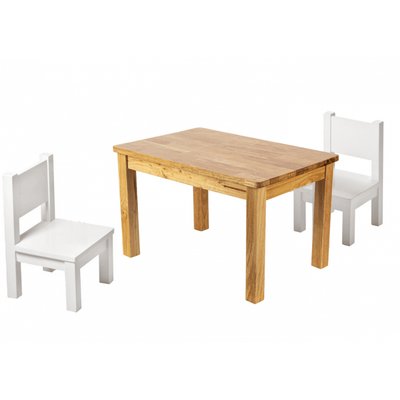 Ensemble Table et Chaises Enfant - Montessori - Bois naturel et blanc - 1-4 ans PIOUPIOU ET MERVEILLES