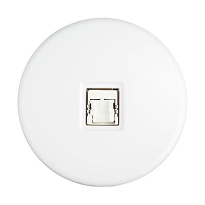 Prise Simple Rj45 Catégorie 6 Iris Blanc Satin MODELEC