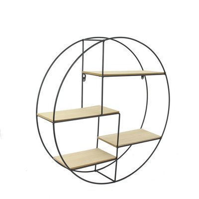 Étagère bois et métal ronde DECORATIE