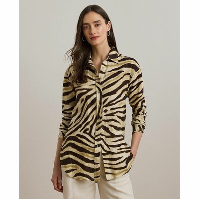 Bedrucktes Langarmshirt aus Leinen LAUREN RALPH LAUREN
