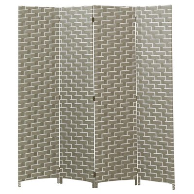 Paravent en nylon blanc et gris clair 4 panneaux AUBRY GASPARD