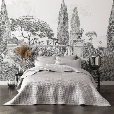 Couvre-lit matelassé uni en satin de coton bio, POESIE ALEXANDRE TURPAULT