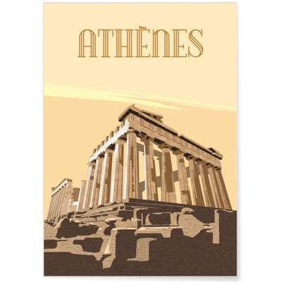 Affiche ville Athènes L'AFFICHERIE