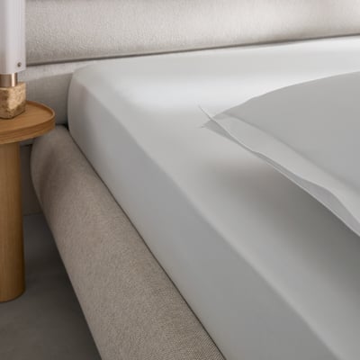 Galor 500 Thread Count Cotton Satin Fitted Sheet, 30cm Depth AM.PM