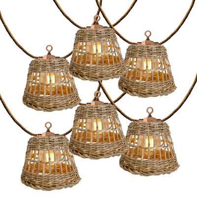 Guirlande lumineuse solaire et sur secteur raccordable en corde 20 ampoules transparentes LED blanc chaud dimmable SAMOA LIGHT HYBRID 13m LUMISKY