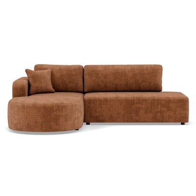 Canapé angle gauche convertible velours texturé, MIRO LISA DESIGN