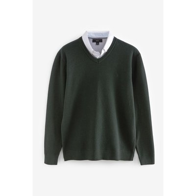 Pull col v standard à style chemise NEXT