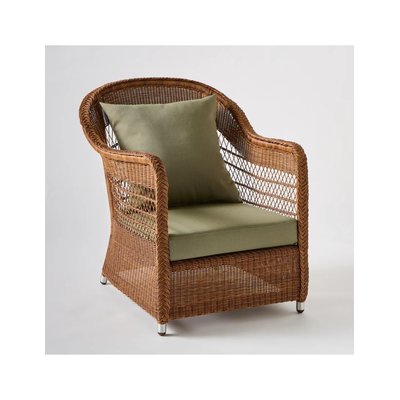 Fauteuil en résine BIARRITZ CHATAIGNE bouquet écru KOK
