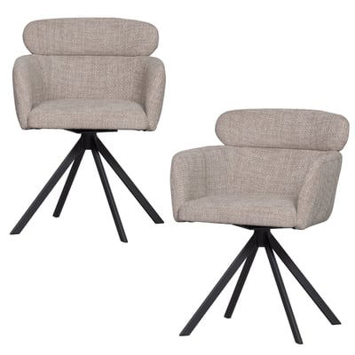 Lot de 2 chaises de salle à manger en polyester FENNE WOOOD