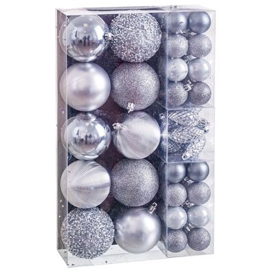 Set de 50 boules de Noël argent WADIGA