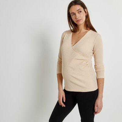 T-shirt de grossesse et d'allaitement, cache-cœur LA REDOUTE COLLECTIONS