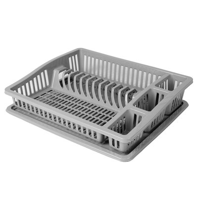 Égouttoir à vaisselle en plastique gris 46x37x9.5cm WADIGA