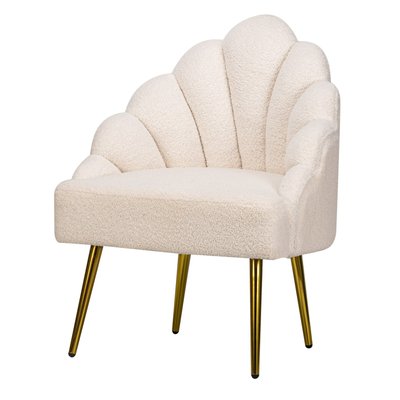 Fauteuil retro, métal et bouclette, BOLGE NORDLYS