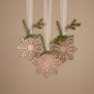 Flocon natura et pin à suspendre de noël décorative H20 SIA