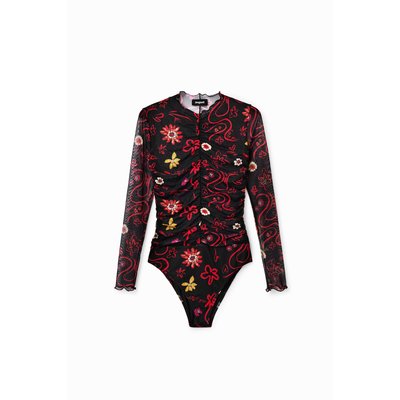 Body tulle fronces fleurs DESIGUAL