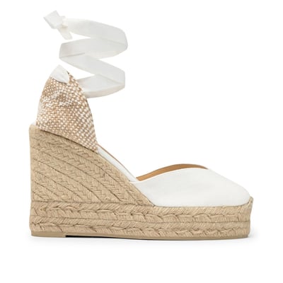 Espadrilles compensées en jute tressée à découpe en V CHIARA EXTRA PLATFORM CASTANER