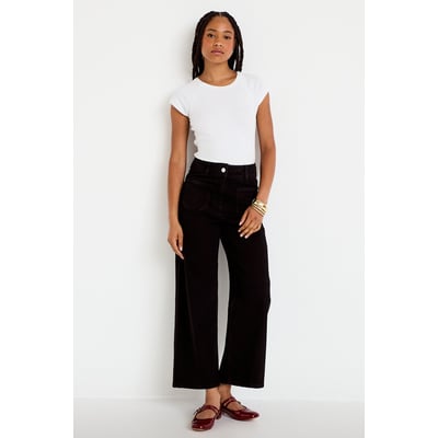 Jean wide leg cropped taille haute CACHE CACHE