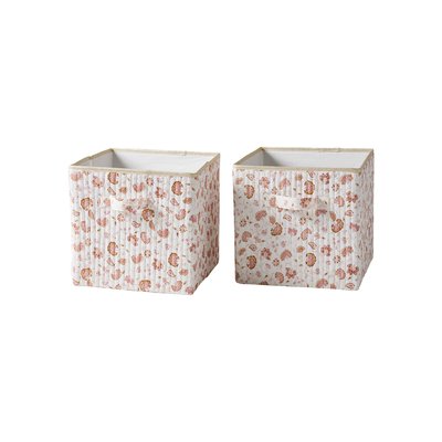 Lot de 2 bacs de rangement imprimé Fleurs Indienne Folk VERTBAUDET