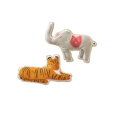 Lot de 2 coussins animaux EDEN INDIA VERTBAUDET