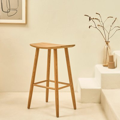 Tabouret en bois teck massif 75 cm  AMBRE BERAH GETAH