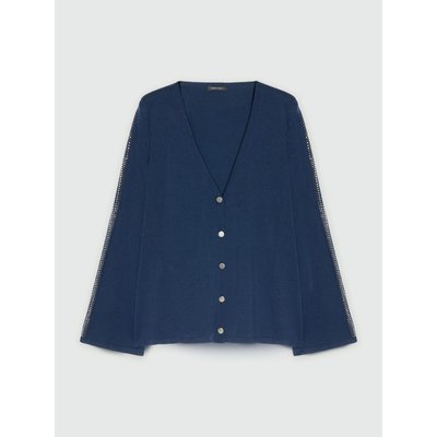 Cardigan avec viscose LENZING™ ECOVERO™ avec bords en strass sur les manches FIORELLA RUBINO