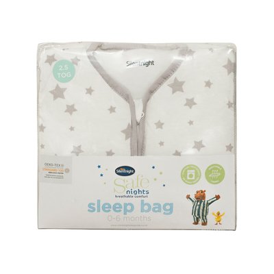 0-6 Months 2.5 Tog Safe Nights Baby Sleeping Bag SILENTNIGHT
