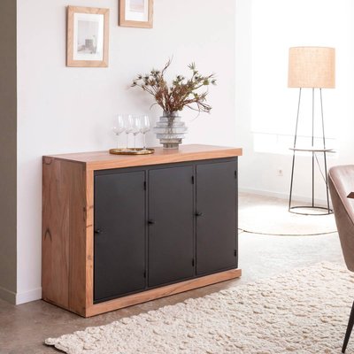 Buffet rétractable en bois d'acacia  EMILIO MADE IN MEUBLES 