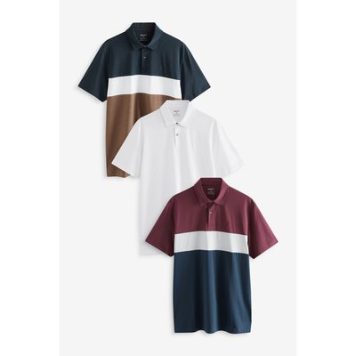 Polo en jersey à manches courtes, lot de 3 NEXT