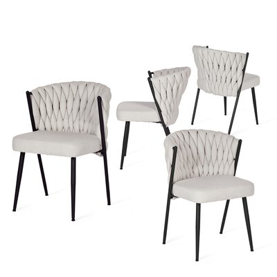 Lot de 4 chaise de salle à manger fauteuil style industriel, MILIANA MEUBLES COSY