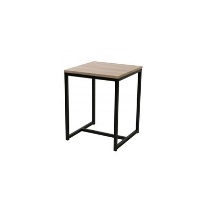 Table de Chevet en Métal Noir et Bois WADIGA