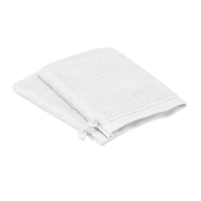 Lot de 2 gants de toilette en coton bio, DOUCEUR NATURE BLANC CERISE