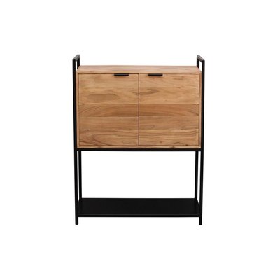 Buffet haut en bois massif et métal noir 2 portes L85 cm ARTHUS MILIBOO